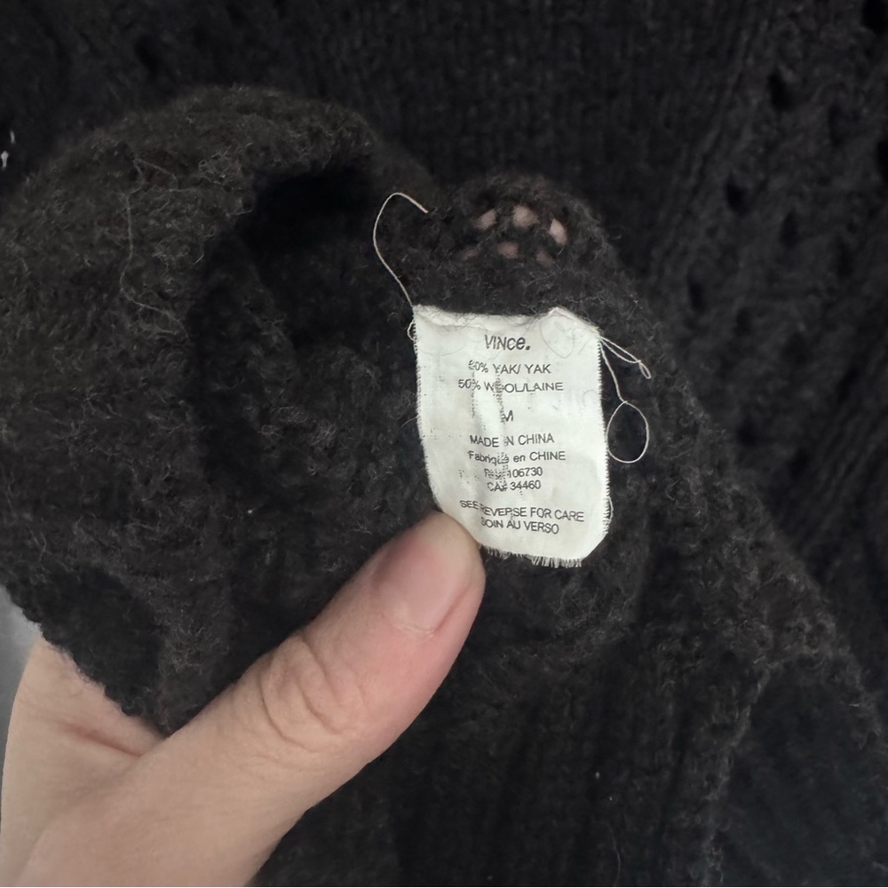 Vince‎ Black Cable Knit Sweater - Picture 5 of 6